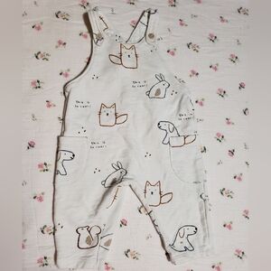 Zara Kids Cream Animal Print Overalls